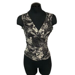 Max Studio Floral Faux Wrap Blouse - Women’s S